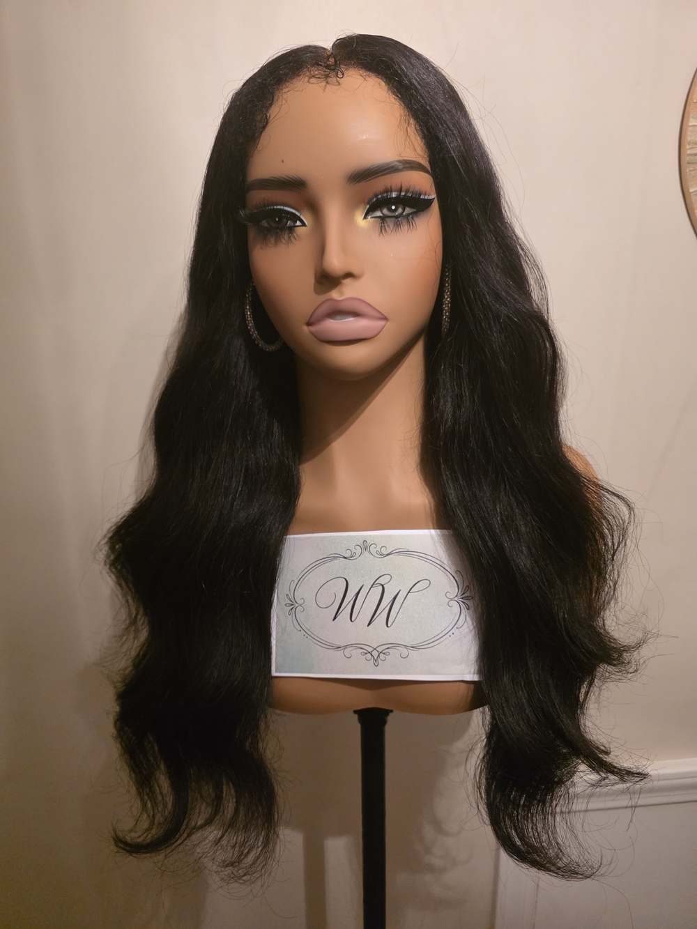 PREMIUM Natural Black Raw Human Hair Wig With Curly Edges